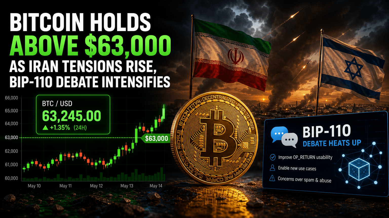 bitcoin-holds-above-63000-as-iran-tensions-rise-bip-110-debate-intensifies